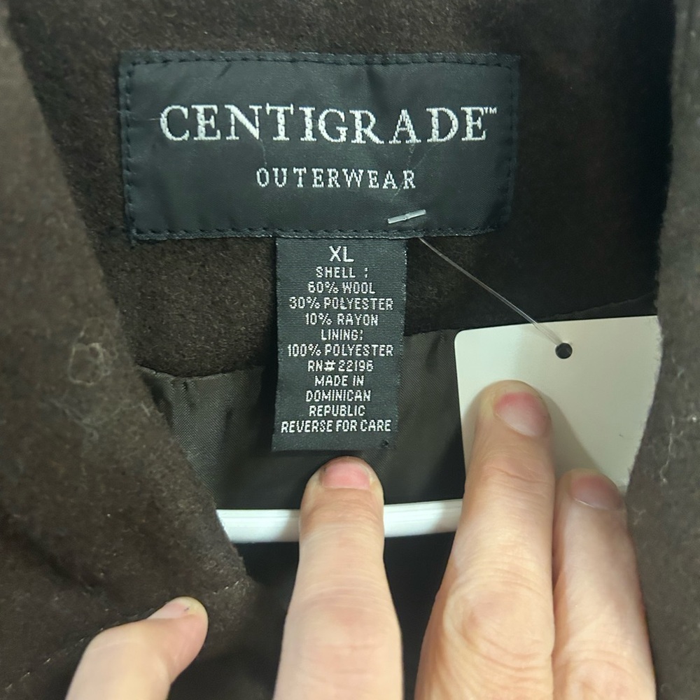 Centigrade Ladies Xl brown wool peacoat  coat - Picture 6 of 9